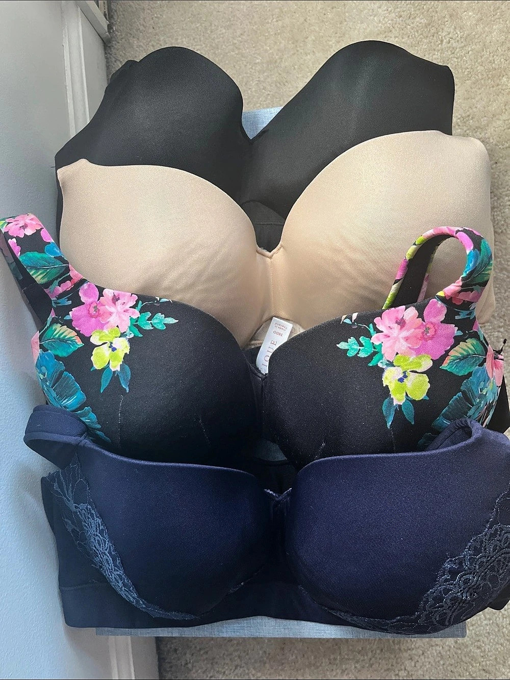 (4) Cacique Lightly Lined Balconette Bras 38DD Like New